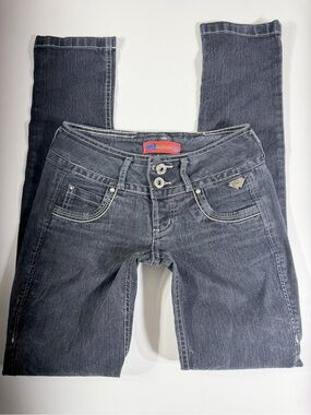 2000s Low Rise Colcci Fun Dark Gray Stretch Skinny Jeans Size 16